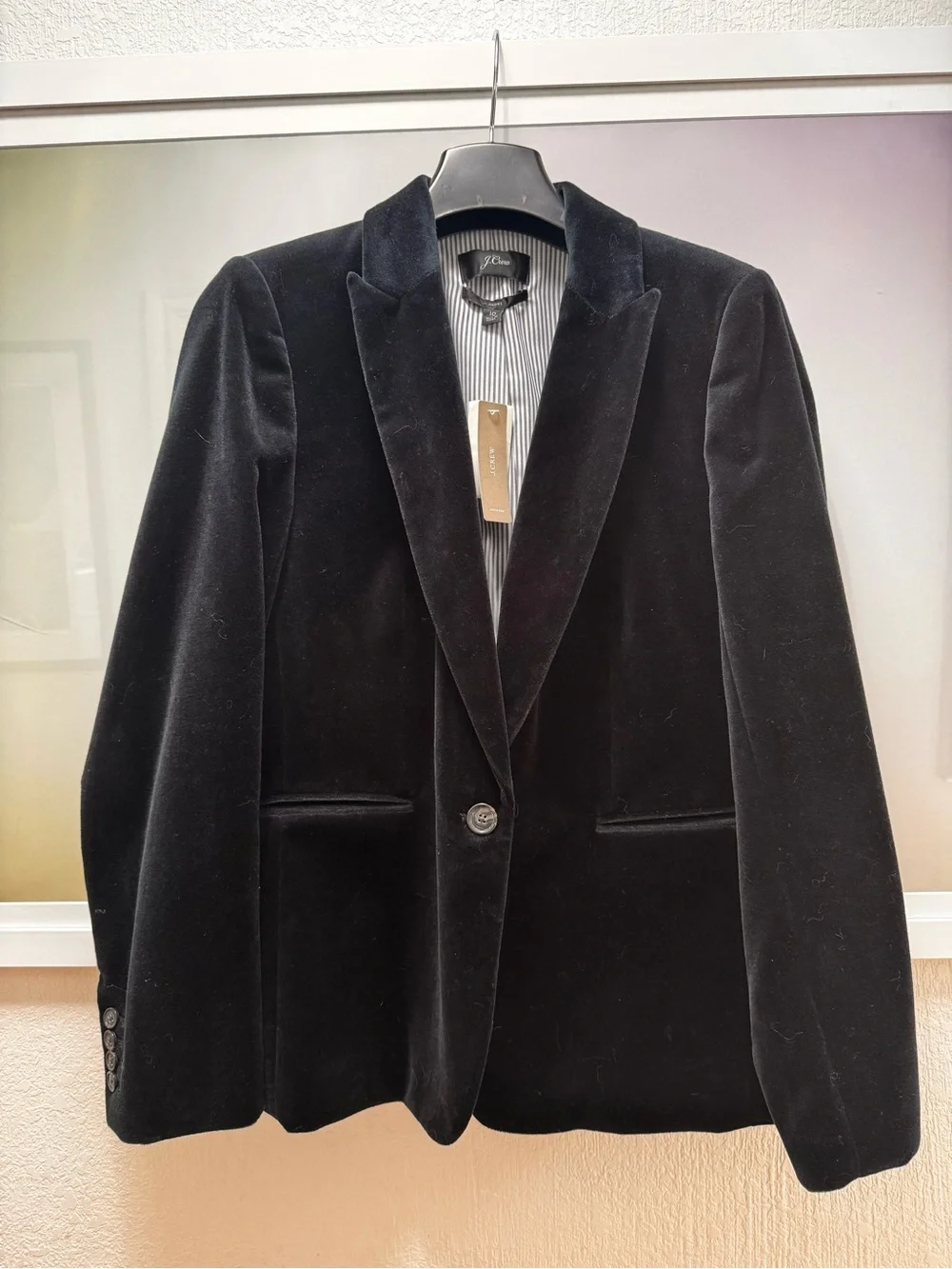 J. Crew Parke Black Velvet Blazer Jacket - Women's